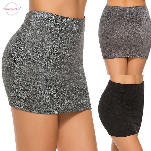 

korean style black silver elastic waist super mini skirt women high waist short skirt office party pencil skirts