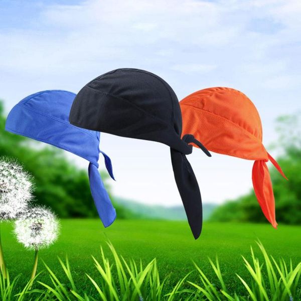 

2 pcs anti-sweat cycling cap sport riding hunting training pirate bandana men women retro under helmet liner cap headband hat, Black
