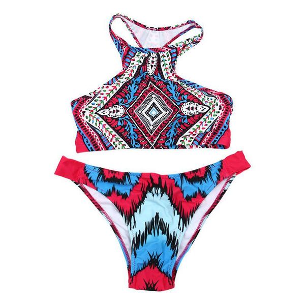 

womens tankini 2 pieces high neck bikini swimsuit rose red, White;black