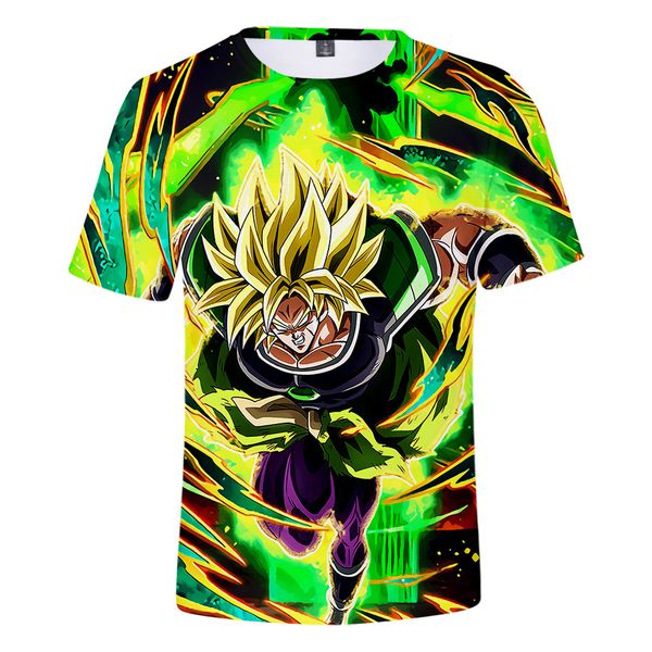 

hip hop super broly fashion new 3d t-shirt cool streetwear men/women harajuku printed kpop short sleeve tshirt, White;black