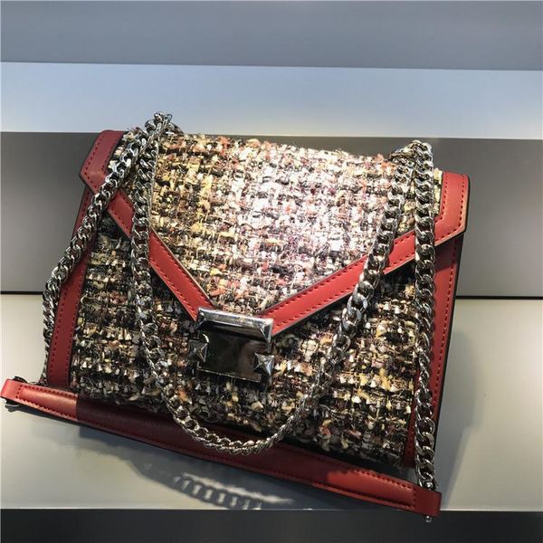 

elegant2019 occlusive believe renovate wrap joker heavy woolen cloth match cowhide single shoulder span sweet lady leisure time package
