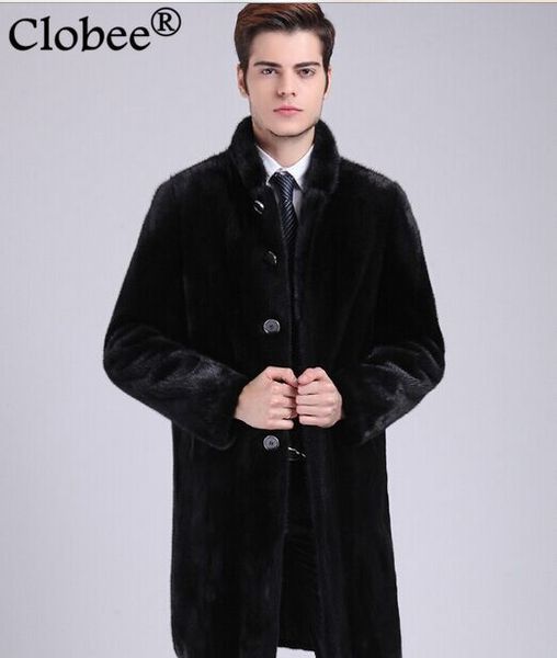 

luxury winter thick furry faux fur coat jackets stand collar long style slim black windbreaker plus size 6xl s63, Black;brown