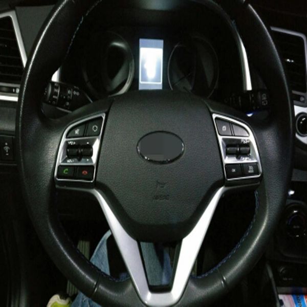 

auto accessories for tucson chrome steering wheel cover trim abs chrom decoration car styling 2015 2016 2017 2018 2019