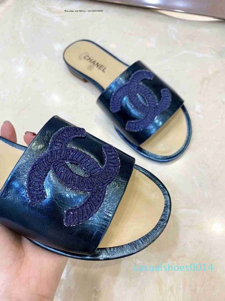 

brand big name goods style women's shoes sandals slippers toe tie golden stars genuine leather low heel c14, Black