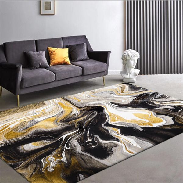 

carpets for living room christmas rug abstract yellow dark brown marble pattern carpet nordic decoration home baby floor mat