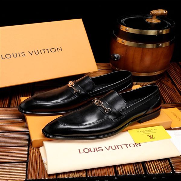 

19ss 2019 новые кожаные мужская обувь бизнес формальные обувь свадебные платья партии обуви люкс мода oxfords обувь плюс размер 37-45, Black