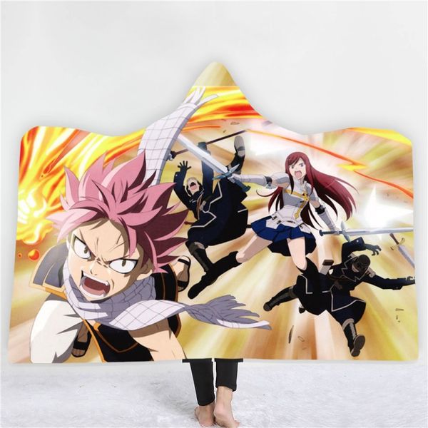 

fairy tail с капюшоном робы с капюшоном плаща для просмотра фильмов anime character шерпа руно плюшевые носимого теплое одеяло для подростко