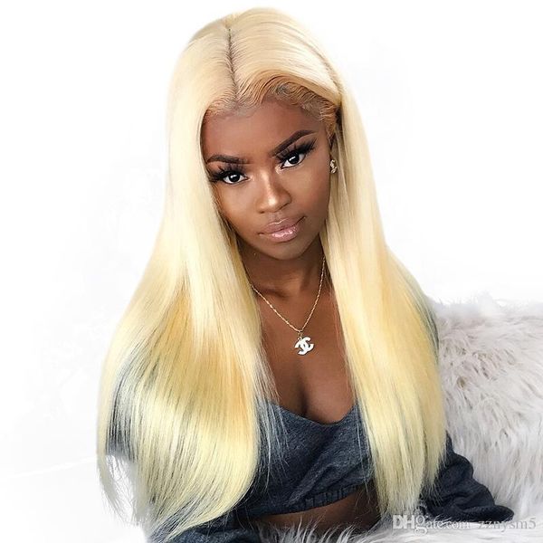 

blonde 360 lace frontal wig pre plucked with baby hair 613 lace front wig for women black 150% density brazilian straight wig
