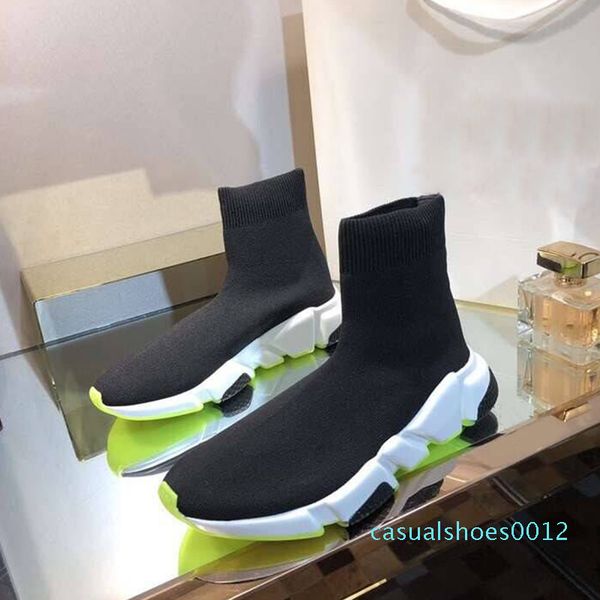 

sock shoes mens women luxury designer casual shoes trick bottom slip-on sneakers fashion new matchs color couples sock shoe, Black