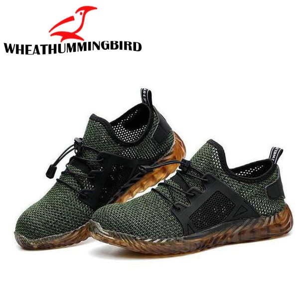 

men steel nose safety work shoes grid lightweight breathable reflective casual sneaker prevent piercing protective shoes a21-15, Black