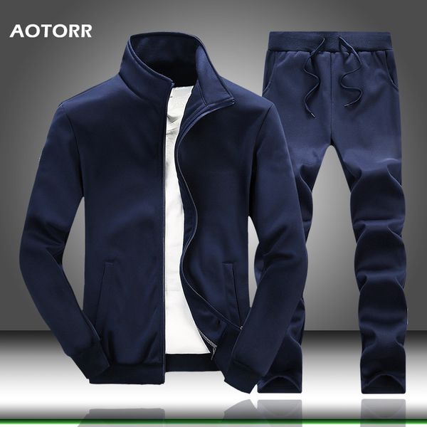 

2019 new men tracksuit sporting set spring autumn polyester sweatshirt fleece gyms slim fit jacket+pants mens sportswear suit, Gray