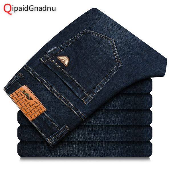 

2019 four seasons new style men's casual trousers elastic men jeans fashion classic denim big size 29-42 jeans men, Blue