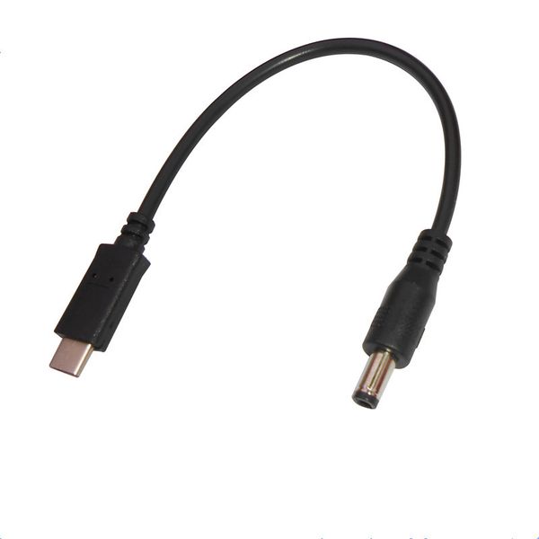 Adaptador macho DC 5.5 2,5 mm para USB Type C cabo de alimentação de extensão de dados macho para telefone Android 20 cm preto