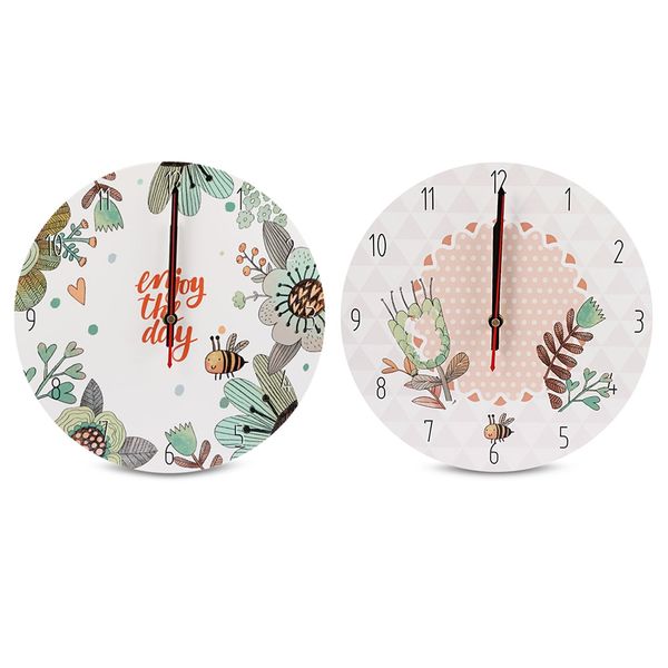 

apc001c stylish circular cartoon wall clock uv printing