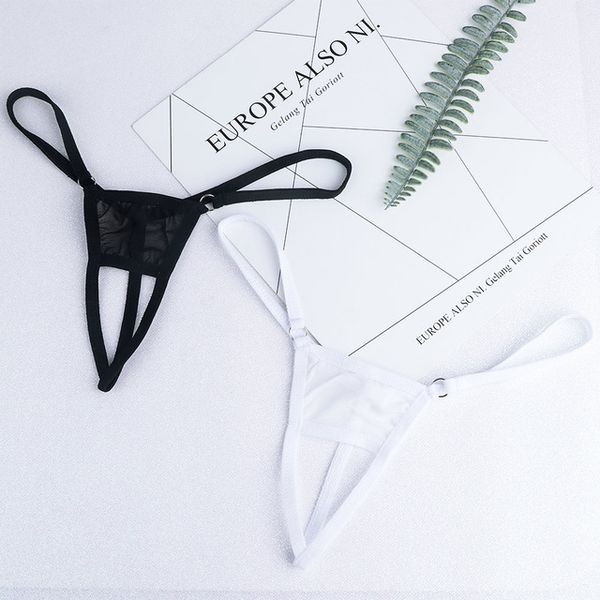 

open crotch women underwear bandage thongs g-string briefs spandex pure color knickers lingerie panties, Black;white