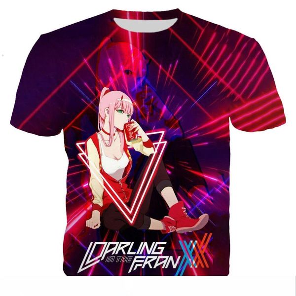 

anime darling in the franxx 3d printed men t-shirt funny fashion plain shirts cool for men women casual harajuku, White;black