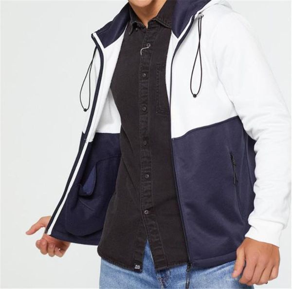 

long sleeved outerwear mens clothing mens zipper hooded windbreak mens designer panelled jackets fashion casual spring autumn, Black;brown