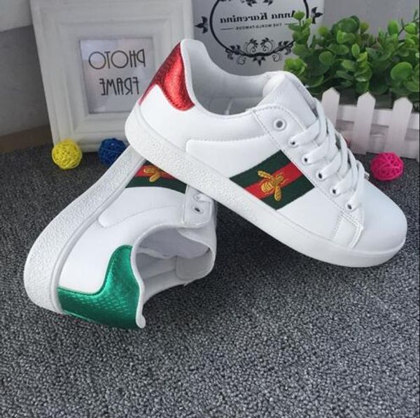 

Люксовый Бренд Вышивка Маленькая Пчелка Змея Повседневная Плоские Туфли Белый Черный Low Cut Мужчины Женщины Мокасины Кроссовки Модельер Обувь Размер 36-44