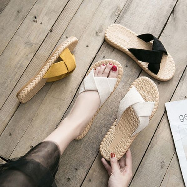 

2020 new summer wear fashionable wild sandals and slippers women, Black