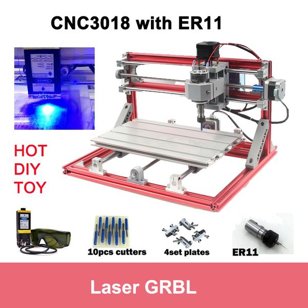 

laser cnc 3018 pro diy mini hobby engraving machine router er11 3axis ,engraving machine,pcb pvc milling machine,wood router