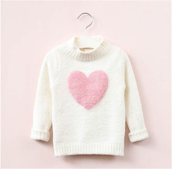 

sweater girl 2019 winter long sleeve warm spring knitted baby girls sweater girls pullover 4 8 years heart, Blue