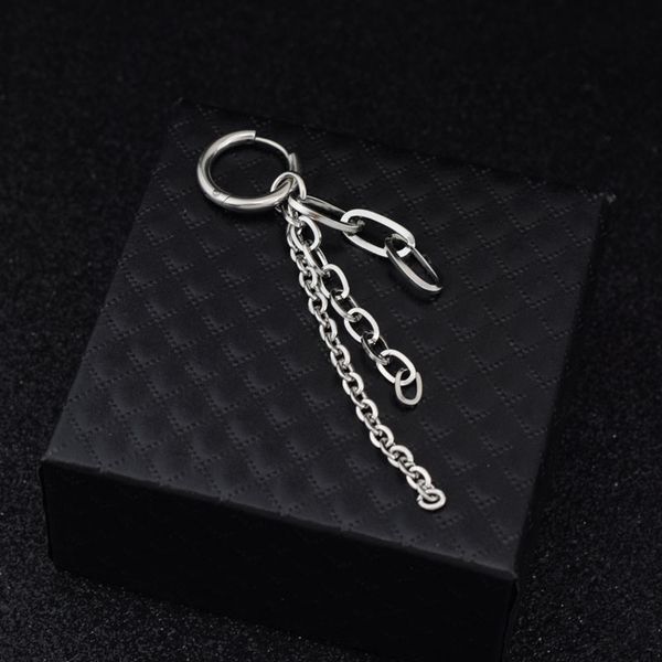 

новая мода kpop корейский знаменитости популярные цепи из нержавеющей стали серьги стержня для женщин мужчинам punk серьги мотаться ювелирны, Golden;silver