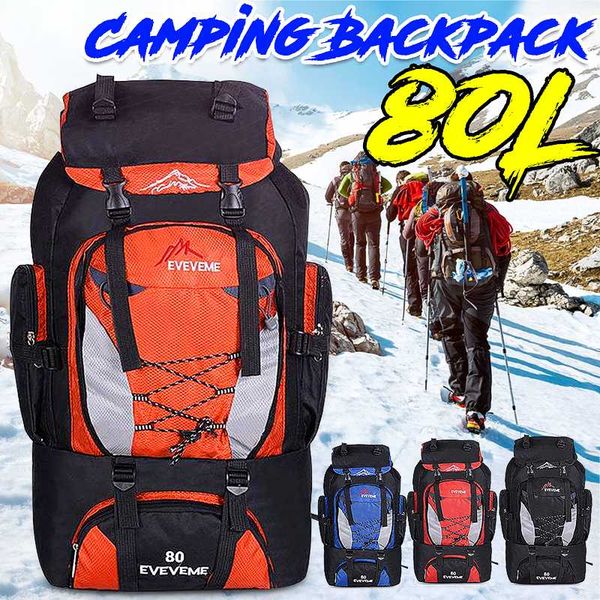 

80l outdoor backpack camping climbing bag waterproof mountaineering hiking backpacks men women sport bag climbing rucksack