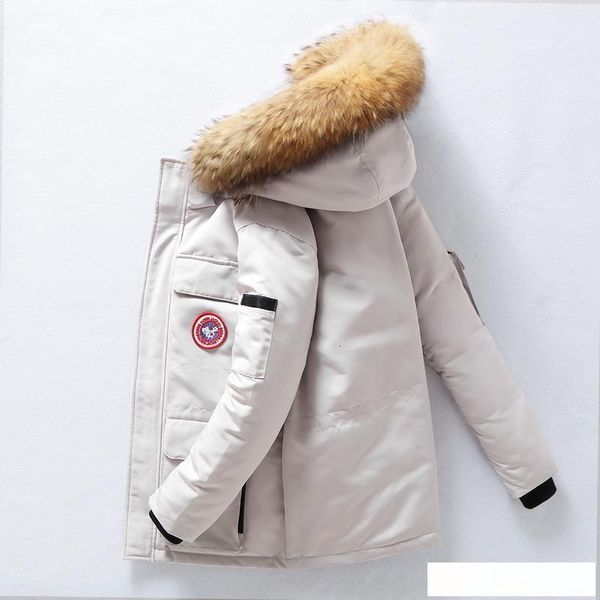 

2019 new real fur collar down coat men coat winter jacket warm thicken hooded overcoat comfortable male solid color t190923, Black