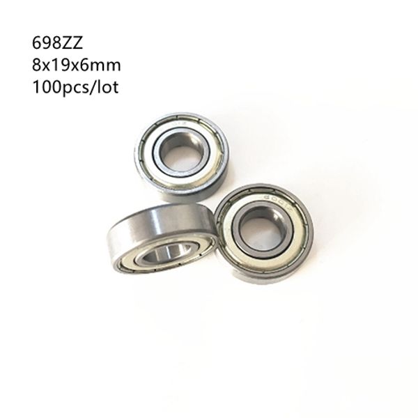 100 teile/los 698ZZ 698Z 698 ZZ 8*19*6mm rillenkugellager Metall Abdeckung Mini lager 8x19x6mm