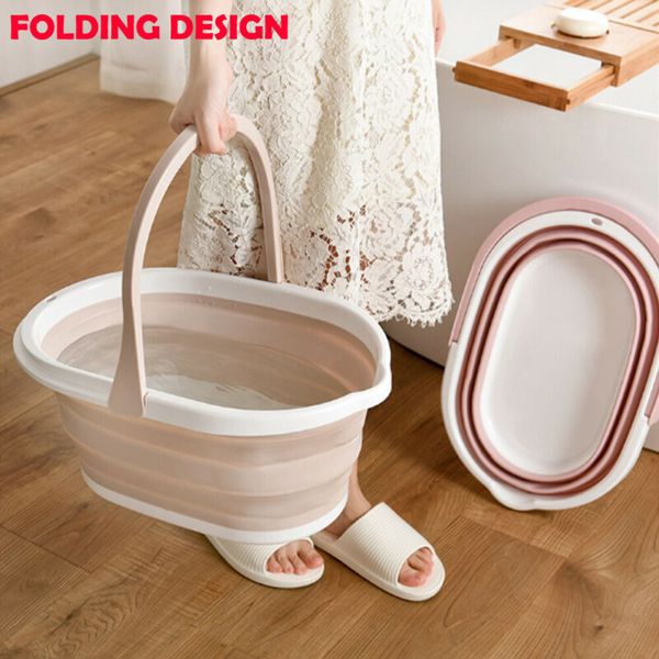 

home buckets foldable mop bucket collapsible wash basin sink with handle collapsible bucket portable