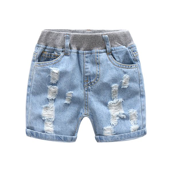 

boys pants 2019 summer fashion cowboy style baby boys denim shorts kids trousers children hole jeans shorts kz-b086, Black