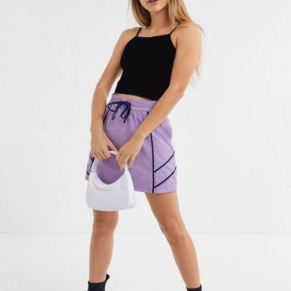 

new purple color mini skirts faldas cortas womens lady's solid color skirt fashion women stretch high waist short dress etek #7, Black