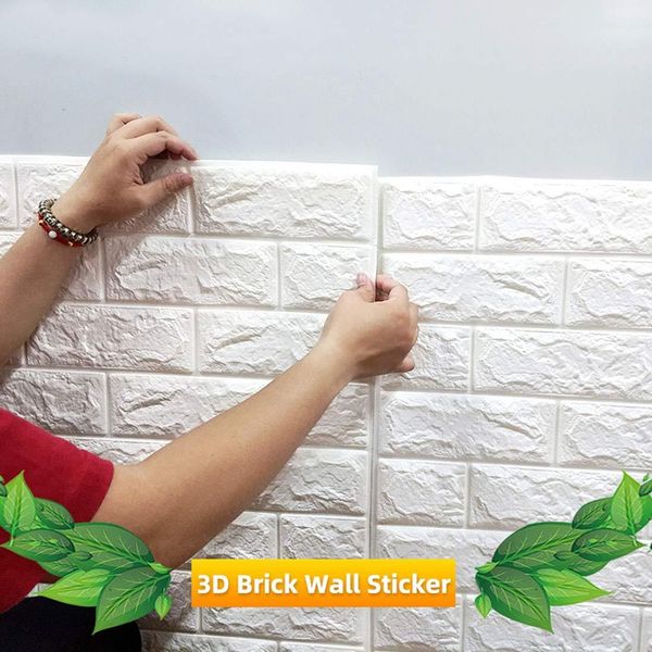 

3d wooden wall sticker home decor pe foam waterproof wall covering self adhesive wallpaper for living room bedroom 3d wall panel
