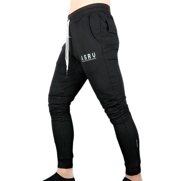

asrv autumn 2019 new casual sports pants for men solid color size m-3xl av long trousers outdoor running straight pants new fashion, Black