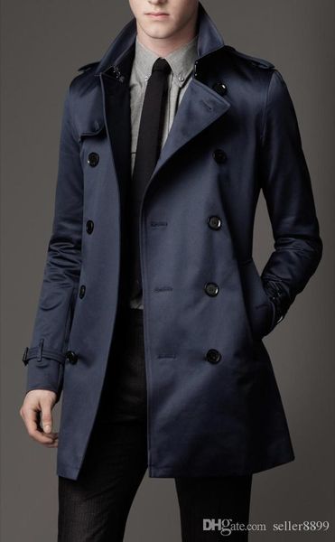 

2018 новый мужская мода длинные зимние пальто slim fit мужчин вскользь пальто mens double breasted пальто шанца uk style outwear, Tan;black