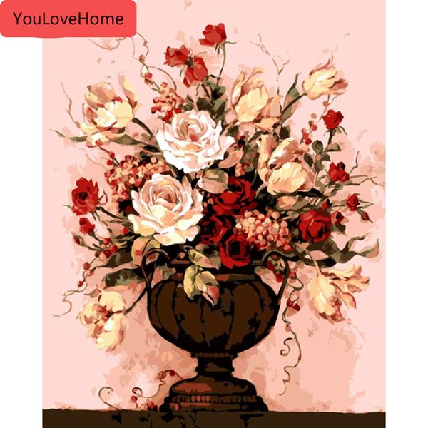 

масляная живопись цветочный рисунок на холсте ручная роспись раскраски по номерам наборы искусства подарок diy украшения дома настенное иску