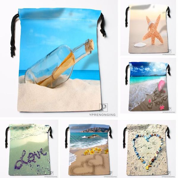 

custom decor sea beach flower drawstring bags travel storage mini pouch swim hiking toy bag size 18x22cm#0412-04-26