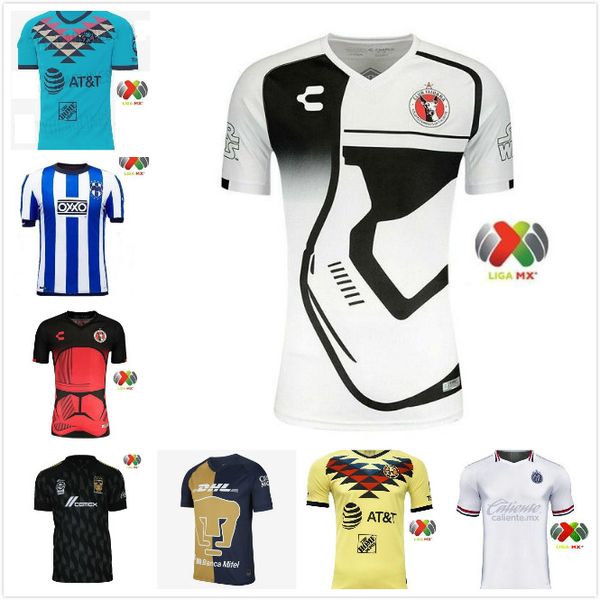 

2019 2020 club america third soccer jerseys 19 20 chivas de guadalajara jersey xolos de tijuana camisa de futebol tigres uanl football shirt, Black;yellow