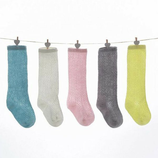 

2019 new summer toddler infant baby girls boys knee high socks mesh cotton large mesh anti slip breathable socks, Pink;yellow