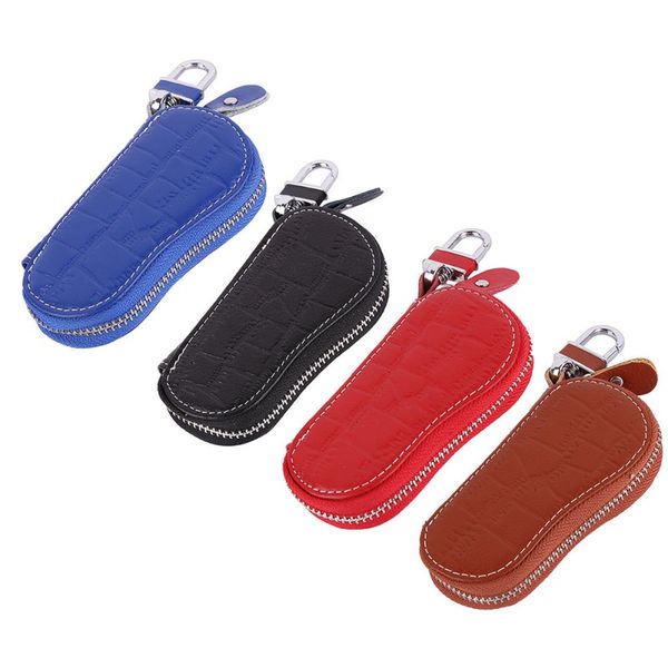 

car keys holder organizer covers case bag pouch women key wallets leather housekeeper zipper new