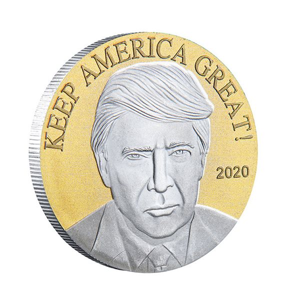 

donald trump 2020 election commemorative two-color coins souvenir keep america great 45th usa president metal badge