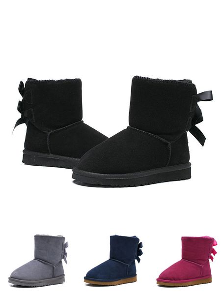 

designer kids boots wgg australian snow winter boots bailey bow children girl boy triple black pink khaki ankle booties 26-35