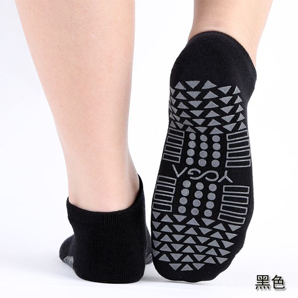

1 pair women yoga socks quick-dry anti slip silicone gym pilates ballet socks fitness sport cotton breathable elasticity, Black