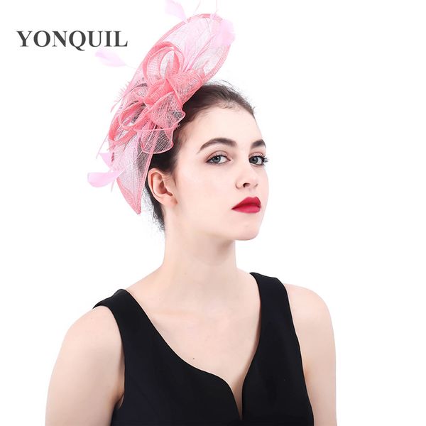 

2018 newly design quality lady fascinator elegant yarn mesh fedoras hair clips hat women fedora for party syf378