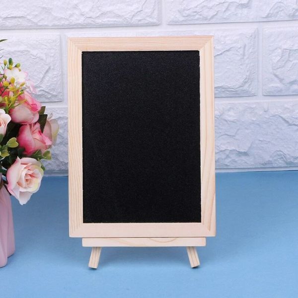 

новый 18x13cm wood столешница chalkboard двухсторонняя доска blackboard сообщение детей детей написание черных платы игрушки