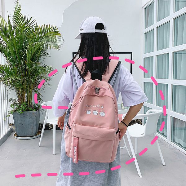 

fall/winter new school bag female high school sports backpack solid color canvas backpack travel bag