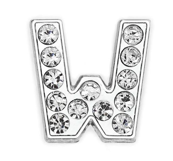 

50pcs/lot 8mm full rhinestones silver slide letter w diy charms fit for 8mm leather bracelet phone strips sl0011, Bronze;silver