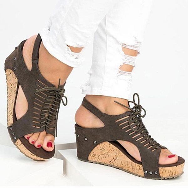 

platform sandals wedges shoes for women heels sandalias mujer summer shoes clog womens espadrilles gladiator women sandals, Black