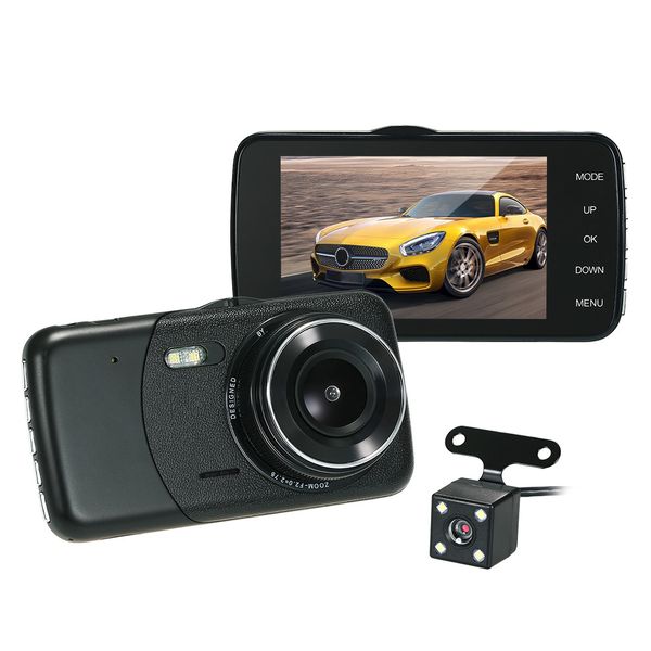 

kkmoon 3.6" dual lens car dvr dash cam camera camcorder vehicle location / led night vision / motion detection loop recording