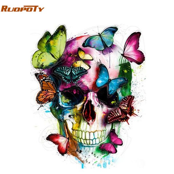 

ruopoty frame abstract butterfly diy painting by numbers acrylic paint on canvas modern wall art decor paint by numbers for home